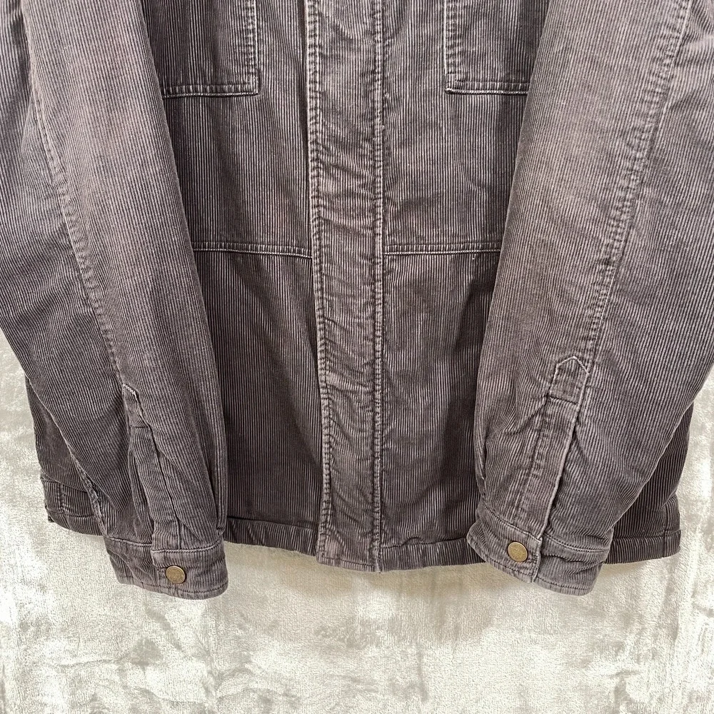 Eddie Bauer Jacket Mens  XL Tall  Gray Corduroy Sherpa Lined Workwear Chore Barn